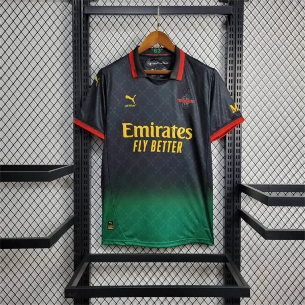 AC Milan x Off-White 2025 Jersey – Black & Green Fan Edition