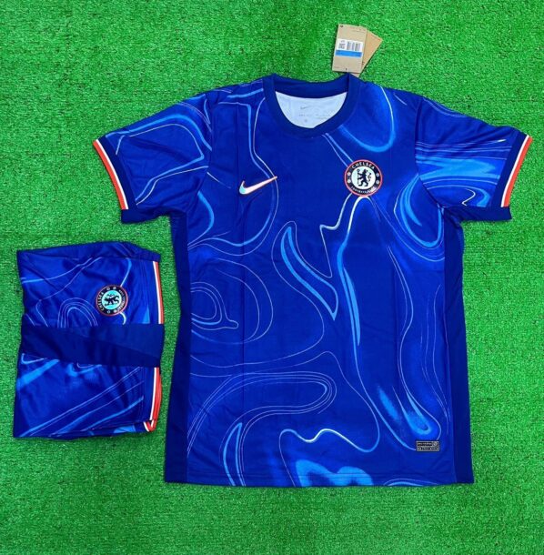 chelsea home kit 2024-25 with shorts blue colour