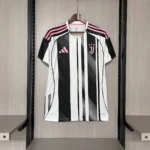 Juventus Home Jersey 2025/26 Fan Edition – Black and white with pink accents front view