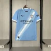 Manchester City Home Jersey 2025/26 Fan Edition – Sky blue with white diagonal stripes front view