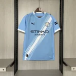 Manchester City Home Jersey 2025/26 Fan Edition – Sky blue with white diagonal stripes front view